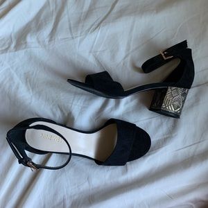NINE WEST chunky suede heels/sandals